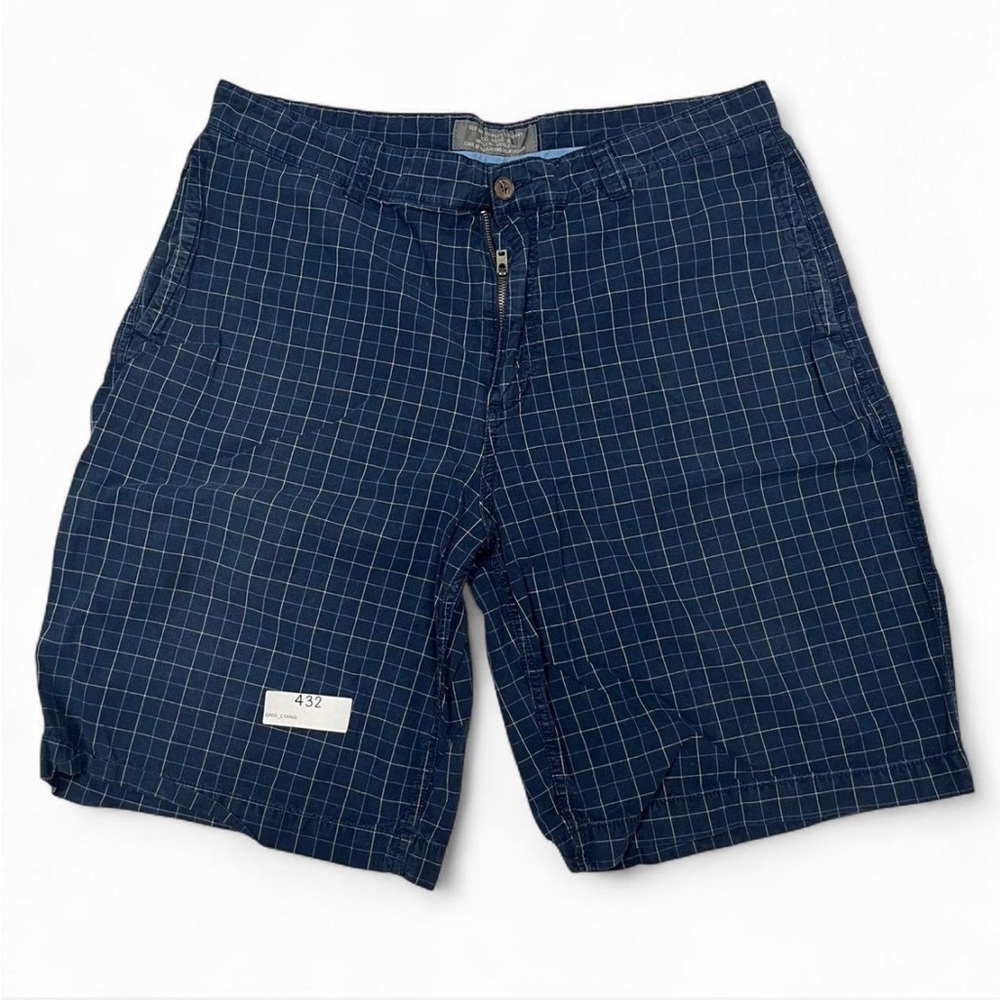 Old Navy Blue Plaid Chino Shorts